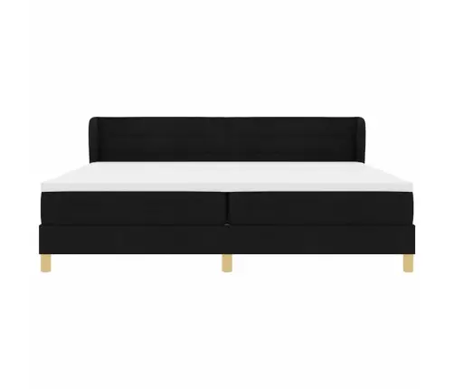 Spyruoklinė Lova Su Čiužiniu Kreminė 90X200 Cm Juoda