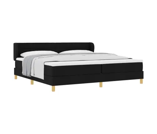 Gultas Rāmī Ar Matraci Melna 200X200 Cm Audums Vidaxl