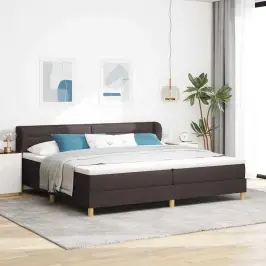 Voodiraam Vedrudega Ja Madratsiga Kreem 90X200 Cm Tumepruun