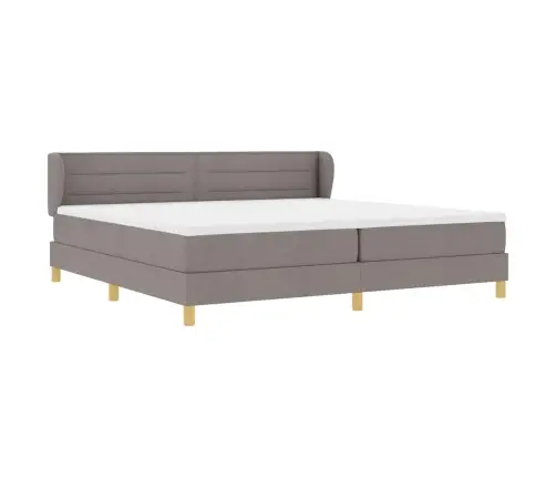 Kastītes Atsperu Gulta Pelēkbrūna 200 X 200 Cm Audums Vidaxl