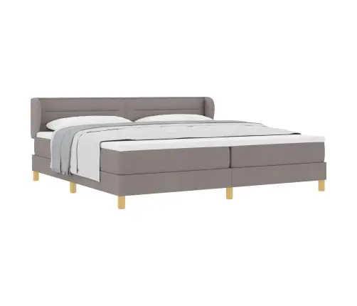 Kastītes Atsperu Gulta Pelēkbrūna 200 X 200 Cm Audums Vidaxl