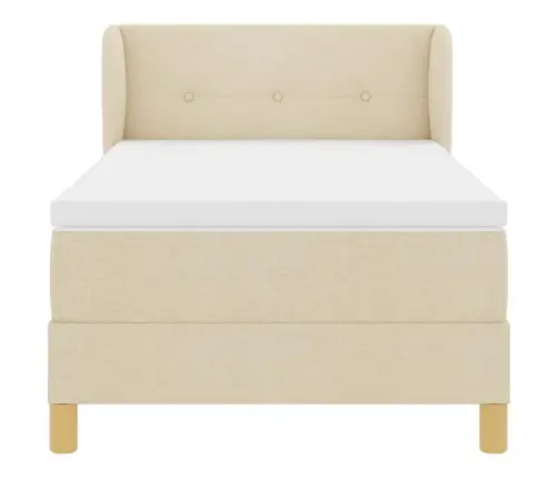 Kaste Ar Matraci - Krēmkrāsas - 80X200 Cm - Audums Vidaxl