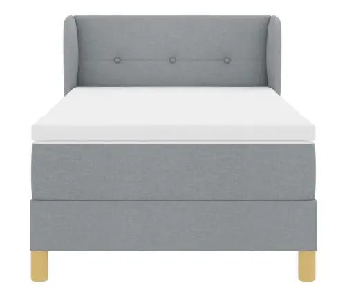 Kiemas Lova Su Čiužiniu Šviesiai Pilka 90 X 190 Cm Audinys