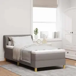 Kiemas Lova Su Čiužiniu Su Galvūgalio Taupe 90 X 190 Cm Audinys Kiemas Lova Su Čiužiniu Su Galvūgalio Taupe 90 X 190 Cm Audinys