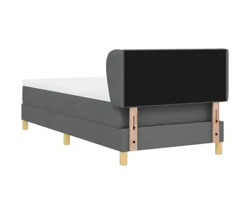 Gultas Iekārta Ar Matraci - Tumši Pelēks, 90X200 Cm, Audums Vidaxl