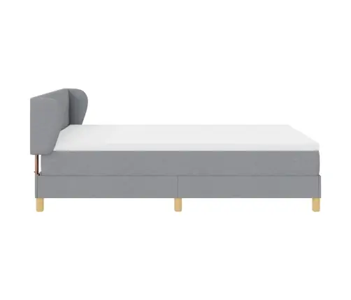 Kastītes Atsperu Gulta Gaiši Pelēka 140 X 190 Cm Audums Vidaxl