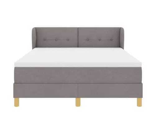 Kastītes Atsperu Gulta Pelēkbrūna 140 X 190 Cm Audums Vidaxl