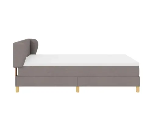 Kastītes Atsperu Gulta Pelēkbrūna 140 X 190 Cm Audums Vidaxl