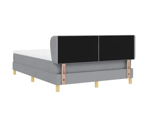 Kastītes Atsperu Gulta Gaiši Pelēka 140 X 200 Cm Audums Vidaxl