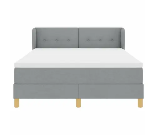 Kastītes Atsperu Gulta Gaiši Pelēka 140 X 200 Cm Audums Vidaxl