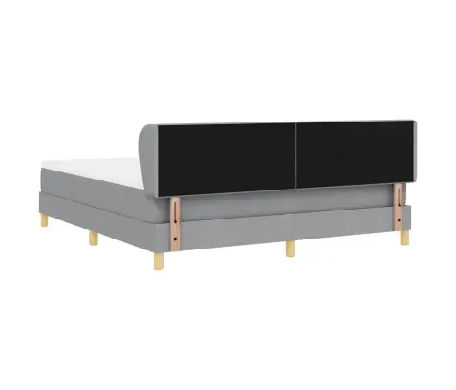 Kiemas Lova Su Čiužiniu Šviesiai Pilka 180 X 200 Cm Audinys