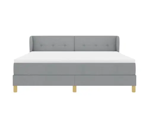 Kiemas Lova Su Čiužiniu Šviesiai Pilka 180 X 200 Cm Audinys