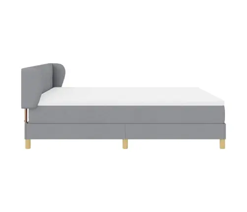 Kiemas Lova Su Čiužiniu Šviesiai Pilka 180 X 200 Cm Audinys