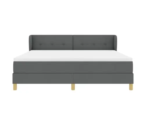 Kastītes Atsperu Gulta Tumši Pelēka 180 X 200 Cm Audums Vidaxl