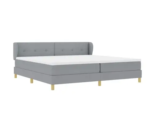 Gultas Rāmis Ar Matraci Gaiši Pelēks 200X200 Cm Audums Vidaxl