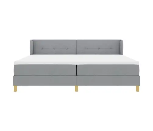 Gultas Rāmis Ar Matraci Gaiši Pelēks 200X200 Cm Audums Vidaxl