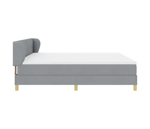 Gultas Rāmis Ar Matraci Gaiši Pelēks 200X200 Cm Audums Vidaxl