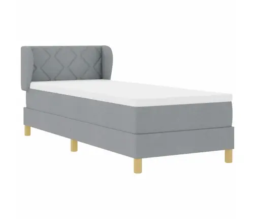 Boksspring Gulta Ar Matraci Gaiši Pelēks 80X200 Cm Audums Vidaxl