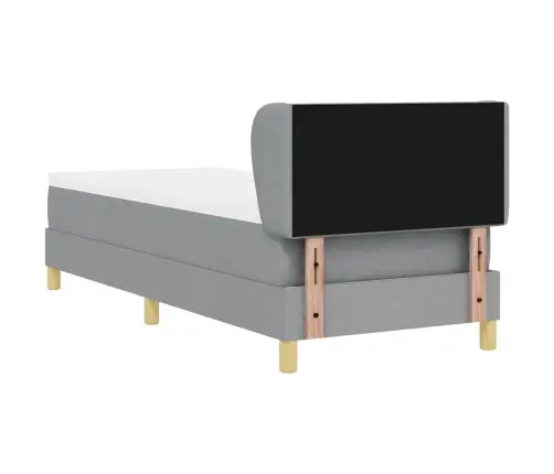 Boksspring Gulta Ar Matraci Gaiši Pelēks 80X200 Cm Audums Vidaxl