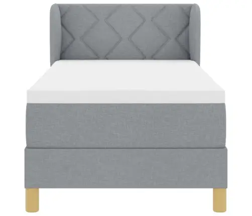 Boksspring Gulta Ar Matraci Gaiši Pelēks 80X200 Cm Audums Vidaxl