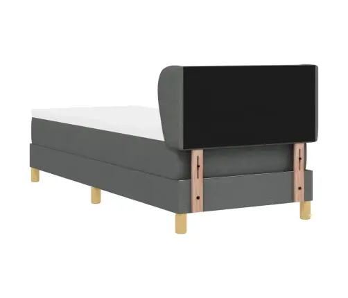 Kaste Pavasara Gulta Ar Matrači Tumši Pelēks, 80X200 Cm, Audums Vidaxl