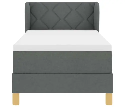 Kaste Pavasara Gulta Ar Matrači Tumši Pelēks, 80X200 Cm, Audums Vidaxl