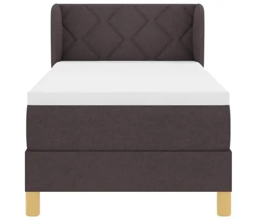 Kastveida Gulta Ar Matraci - Tumši Brūns, 80X200 Cm, Audums Vidaxl