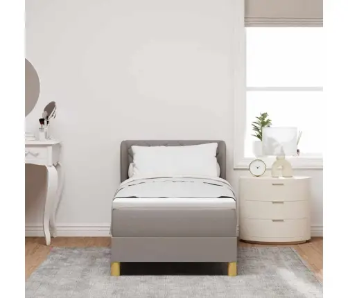 Voodiraam Vedrudega Ja Madratsiga Kreem 90X200 Cm Pruunikashall Voodiraam Vedrudega Ja Madratsiga Kreem 90X200 Cm Pruunikashall