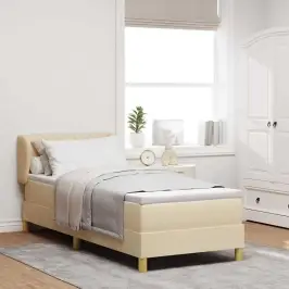 Kiemas Lova Su Čiužiniu Kreminė 80 X 200 Cm Audinys