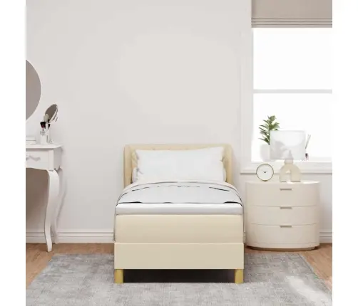 Kiemas Lova Su Čiužiniu Kreminė 80 X 200 Cm Audinys