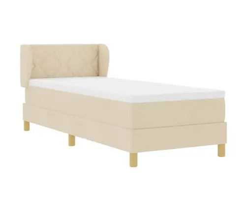Kiemas Lova Su Čiužiniu Kreminė 80 X 200 Cm Audinys