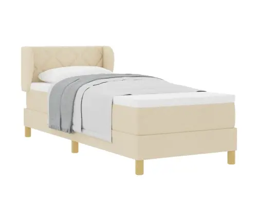 Kiemas Lova Su Čiužiniu Kreminė 80 X 200 Cm Audinys