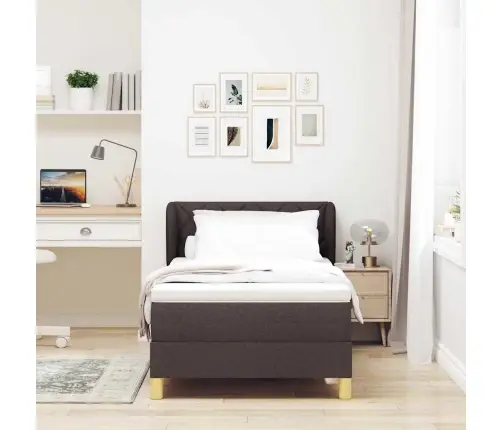 Gulta Ar Atsperēm Un Matraci Krēmkrāsā 90X200 Cm Fabric Vidaxl