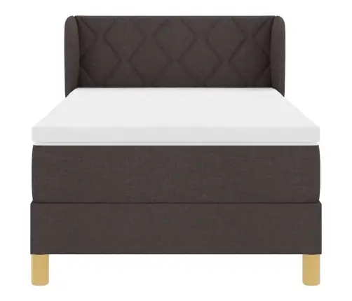 Gulta Ar Atsperēm Un Matraci Krēmkrāsā 90X200 Cm Fabric Vidaxl