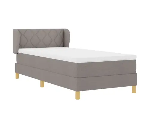 Gulta Ar Atsperēm Un Matraci Krēmkrāsā 90X200 Cm Fabric Vidaxl