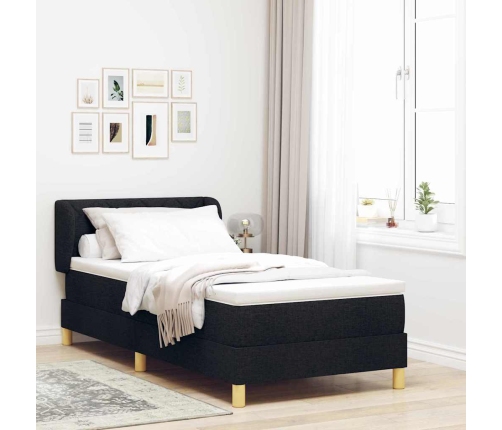 Box Spring Gulta Ar Matraci Melns 90X200 Cm Audums Vidaxl