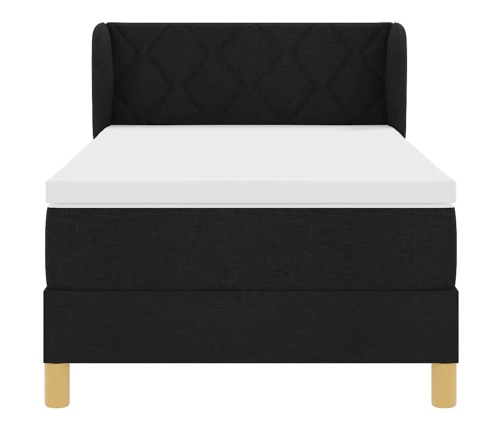 Box Spring Gulta Ar Matraci Melns 90X200 Cm Audums Vidaxl