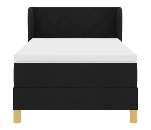 Box Spring Gulta Ar Matraci Melns 90X200 Cm Audums Vidaxl