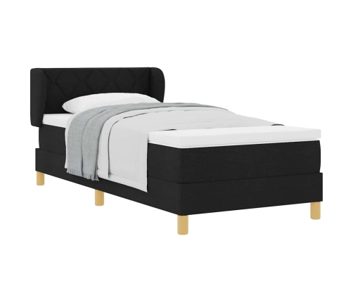 Box Spring Gulta Ar Matraci Melns 90X200 Cm Audums Vidaxl
