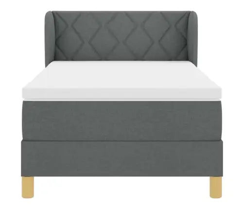 Gultas Rāmis Ar Matraču - Tumši Pelēks, 100X200 Cm, Audums Vidaxl
