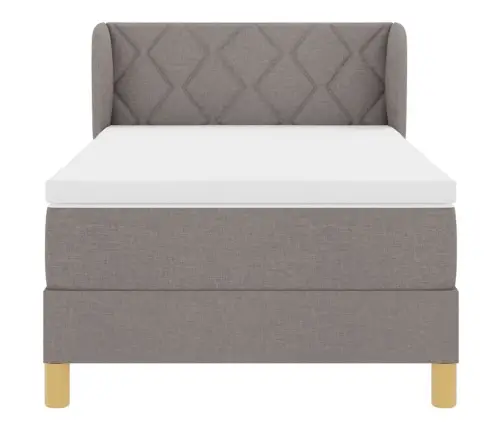 Gulta Ar Atsperēm Un Matraci Krēmkrāsā 90X200 Cm Fabric Vidaxl