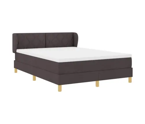 Voodiraam Vedrudega Ja Madratsiga Kreem 90X200 Cm Tumepruun