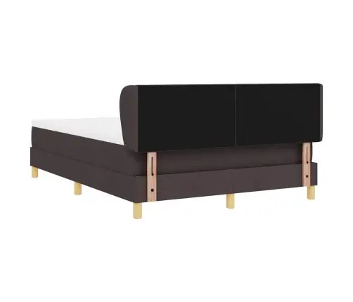 Voodiraam Vedrudega Ja Madratsiga Kreem 90X200 Cm Tumepruun