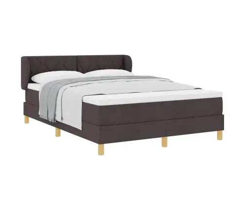 Voodiraam Vedrudega Ja Madratsiga Kreem 90X200 Cm Tumepruun