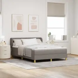 Gulta Ar Atsperēm Un Matraci Krēmkrāsā 90X200 Cm Fabric Vidaxl