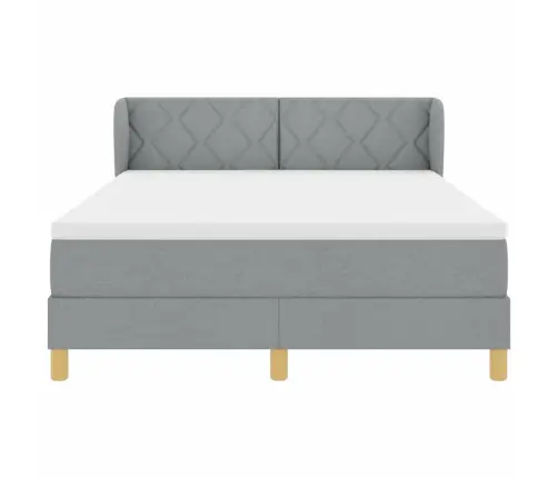 Voodiraam Vedrudega Ja Madratsiga Kreem 90X200 Cm Helehall