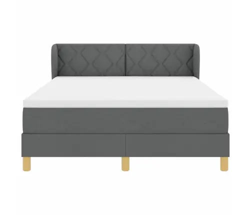 Voodiraam Vedrudega Ja Madratsiga Kreem 90X200 Cm Tumehall