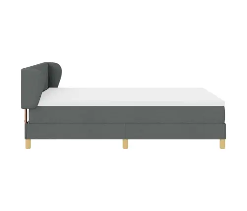 Gultas Rāmis Ar Matraci - Tumši Pelēks, 160X200 Cm Audums Vidaxl