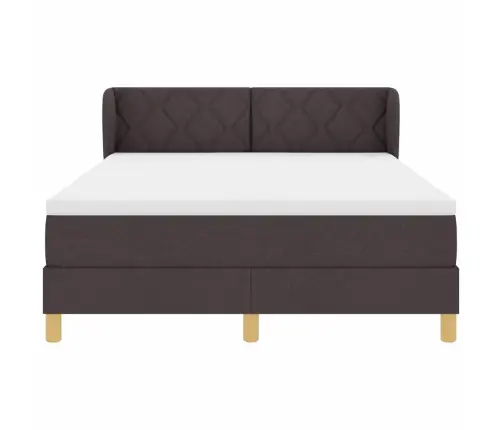 Gultas Pamats Ar Matrači - Tumši Brūns, 160X200 Cm, Audums Vidaxl