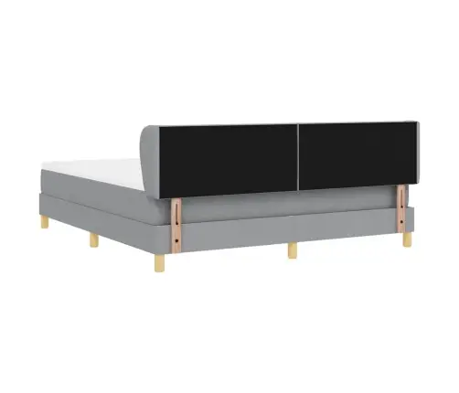 Box Spring Gulta Ar Matraci - Gaiši Pelēks, 180X200 Cm, Audums Vidaxl